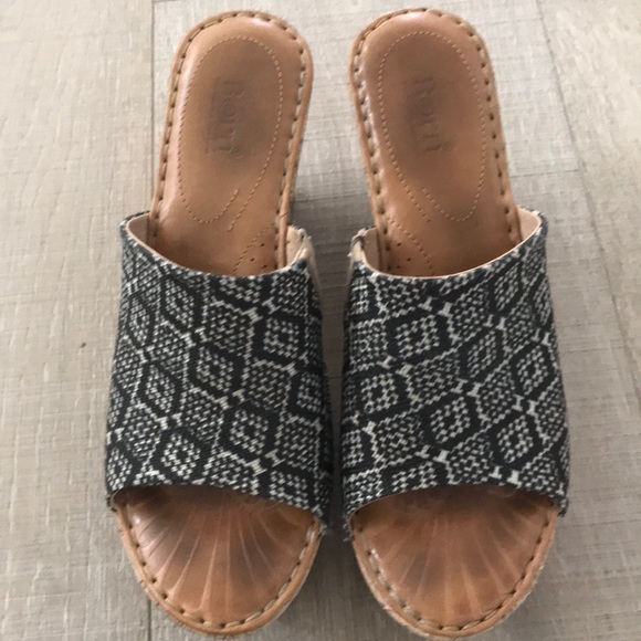 Born Shoes - BORN cork wedge 4” heeled sandals. Sz 9